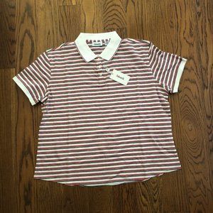 Ashworth Ladies XL Striped Cotton Golf Shirt